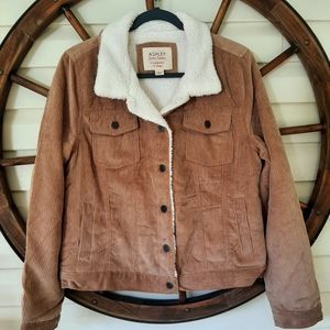 Junior's Ashley Brown Corduroy Sherpa Cowgirl Jacket XL